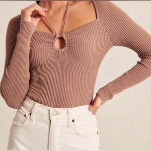 Abercrombie & Fitch Strappy Cinched Front Sweater Bodysuit